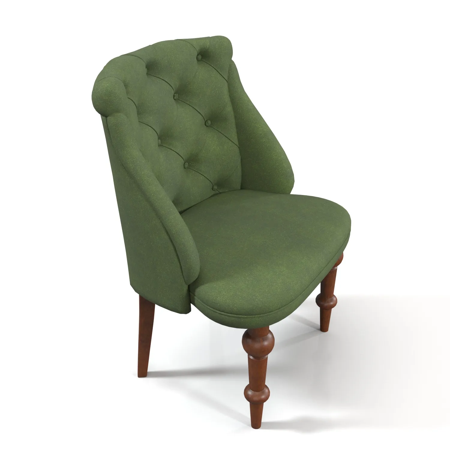 Upholstered Seat With Tufted Back Dining Chair PBR 3D Model_06